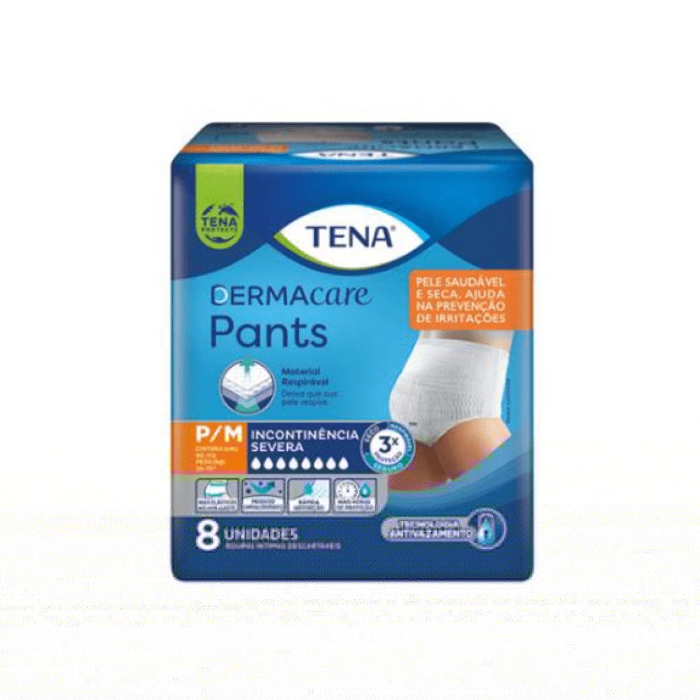 ROUPA ÍNTIMA TENA PANTS DERMACARE P/M COM 8 UNIDADES                                                