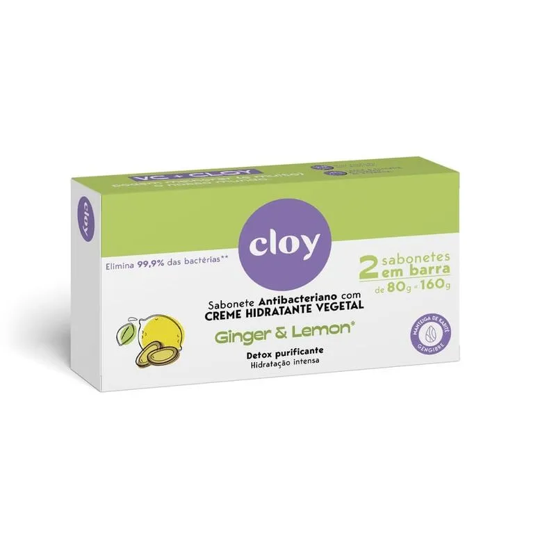 SABONETE CLOY GINGER E LEMON ANTIBAC.80GR C/2UN                                                     